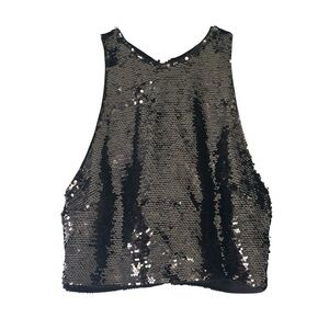 H&M NWT Sequin Cropped Tank - M